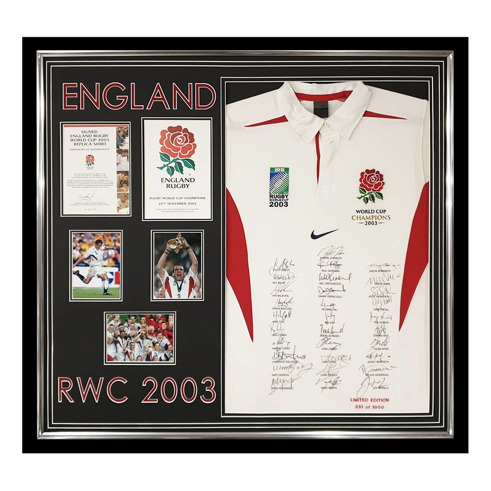 Martin Johnson Signed England Rugby ShirtAutographed Memorabilia 