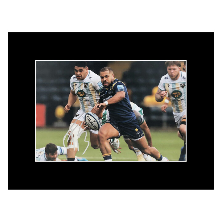 Signed Ollie Lawrence Photo Display - Worcester Warriors
