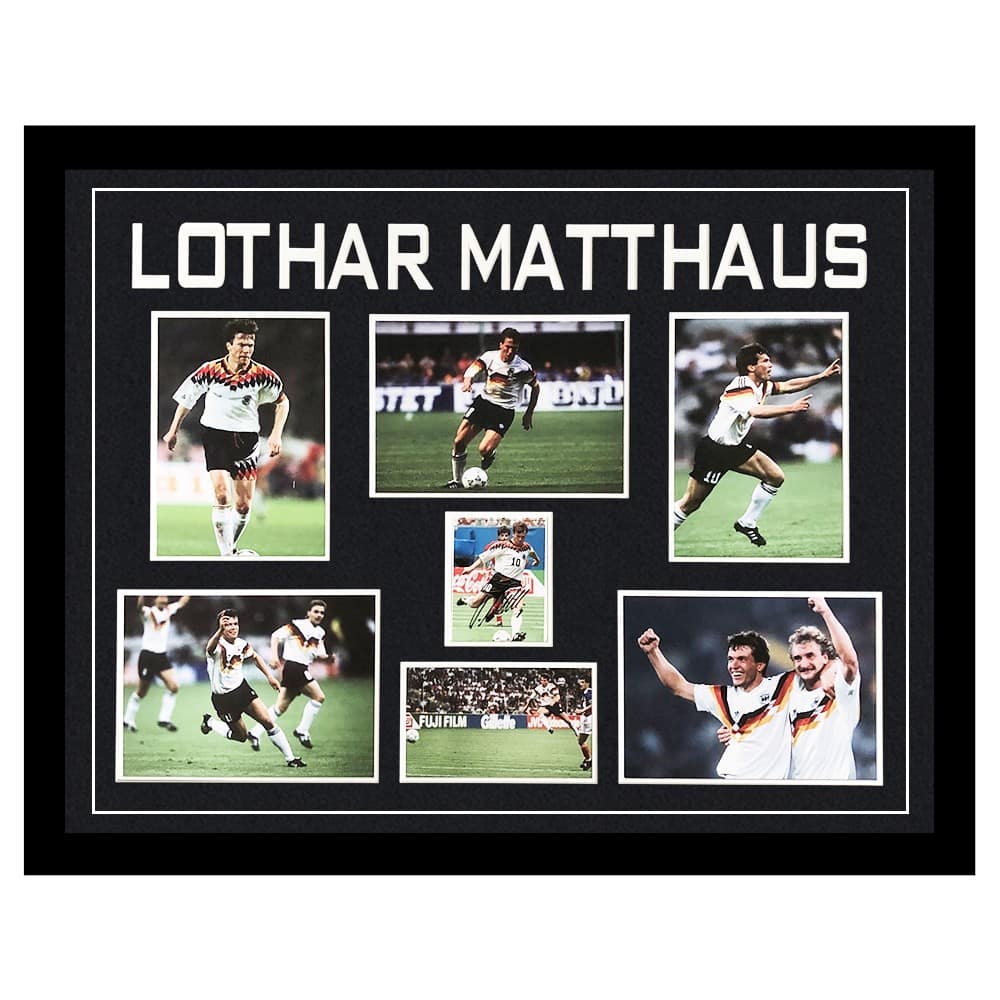 Signed Lothar Matthaus Framed Display Large - World Cup Winner 1990 Icon