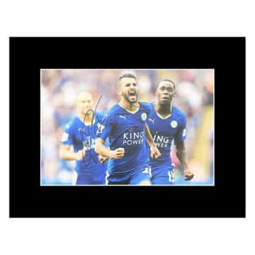Signed Riyad Mahrez Photo Display - 16x12 Leicester City Icon