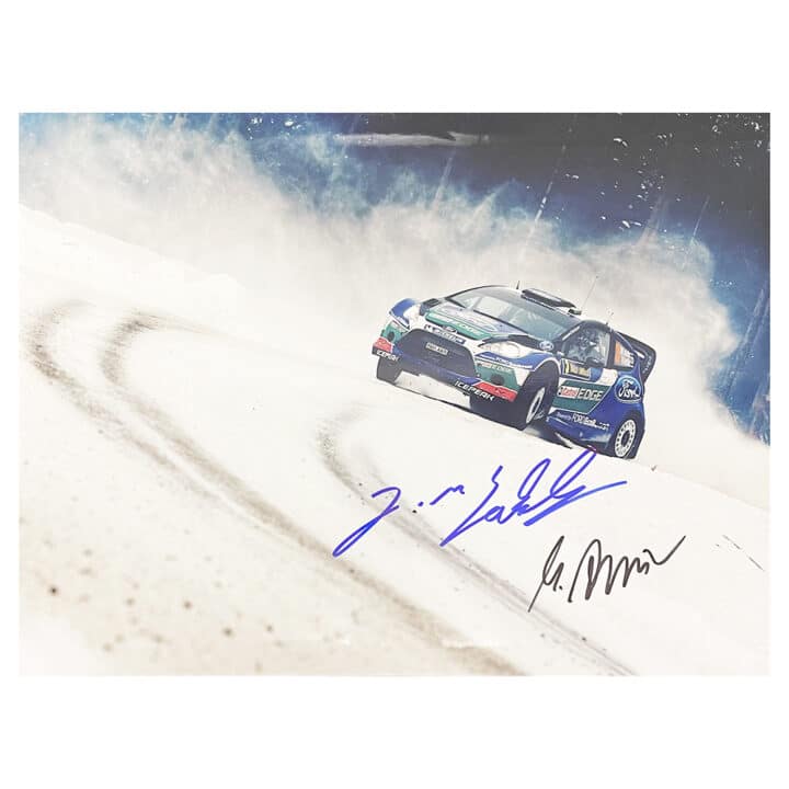 Signed Jari-Matti Latvala & Miikka Anttila Poster Photo - Rally Car Icons Autograph