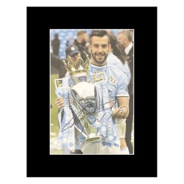 Signed Alvaro Negredo Photo Display - 16x12 Premier League Champion 2014