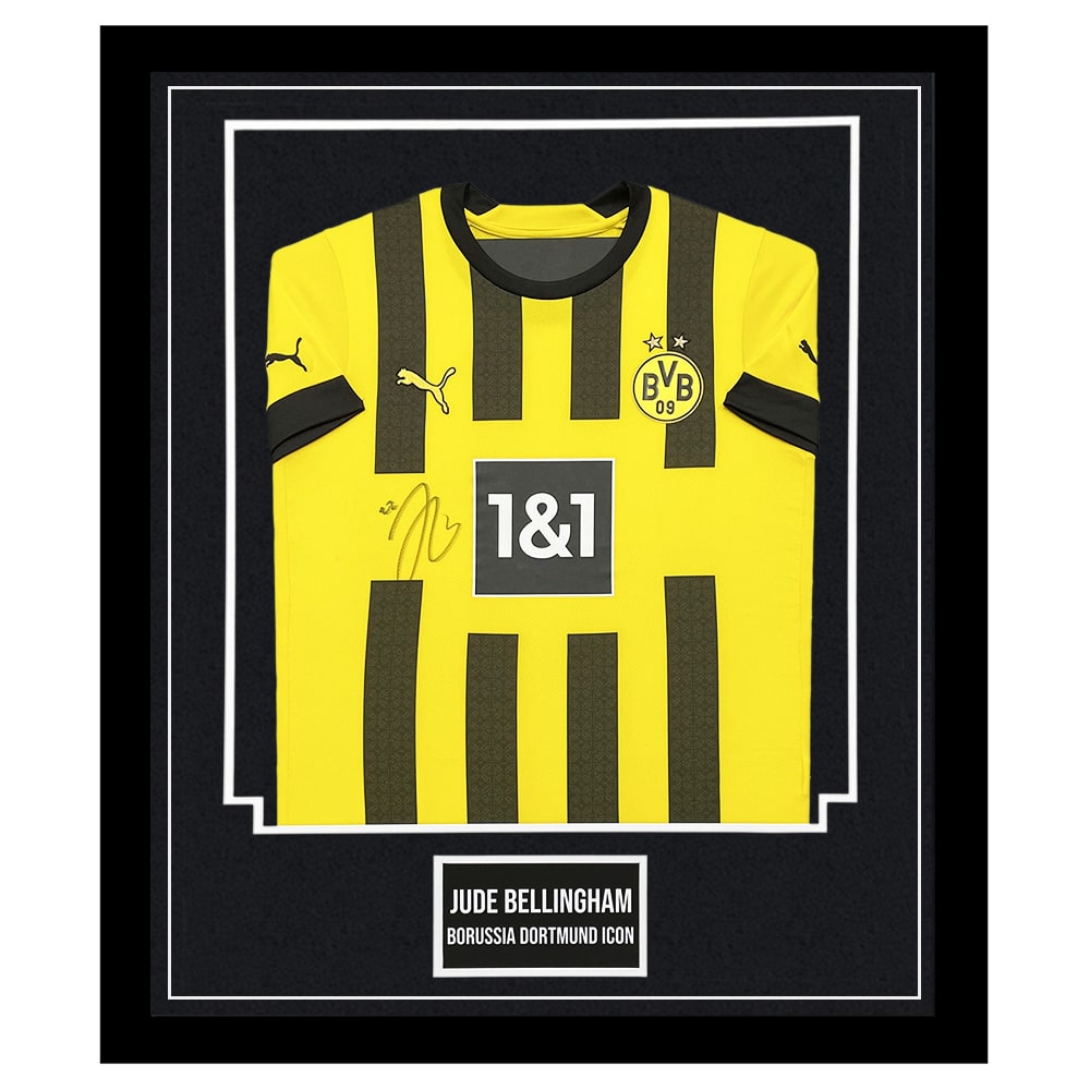 Signed Jude Bellingham Shirt Framed - Borussia Dortmund Icon Jersey