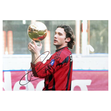 Signed Andriy Shevchenko Poster Photo - 18x12 Ballon d'Or Winner 2004