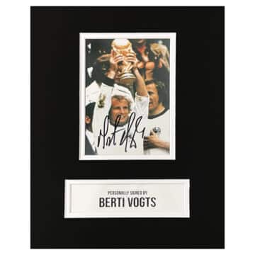 Signed Berti Vogts Photo Display - 10x8 World Cup Winner 1974