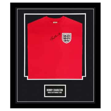 Bobby Charlton Signed Shirt Framed - World Cup Winner 1966 Jersey