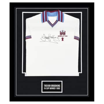 Trevor Brooking Signed Shirt Framed - FA Cup Winner 1980 Jersey