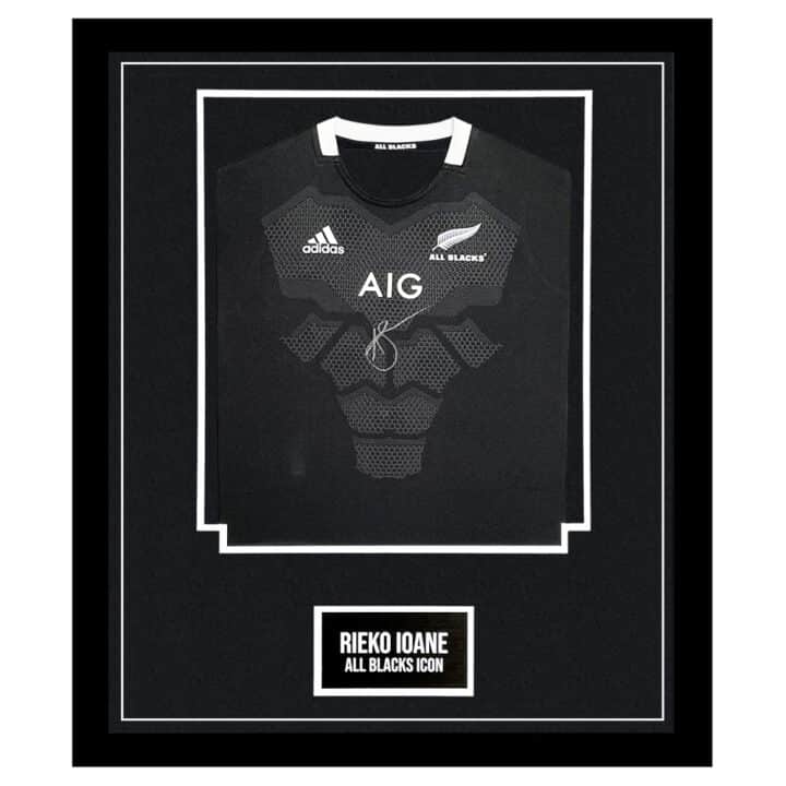 Rieko Ioane Signed Jersey Framed - New Zealand All Blacks Icon Shirt