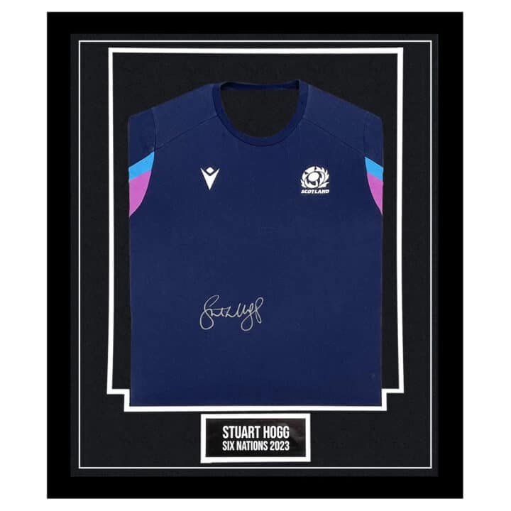 Stuart Hogg Signed Jersey Framed - Scotland Rugby Icon Shirt