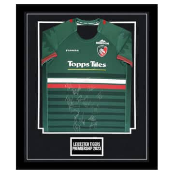 Signed Leicester Tigers Framed Shirt - Premiership Squad 2023