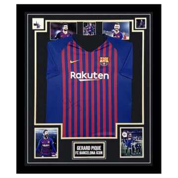 Gerard Pique Signed Framed Shirt - FC Barcelona Icon