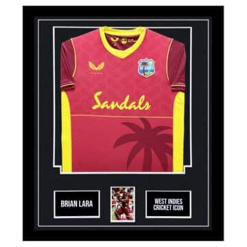 Signed Brian Lara Framed Display - West Indies Cricket Icon Jersey