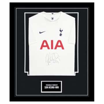 Framed Son Heung-min Signed Shirt - Tottenham Hotspur Autograph