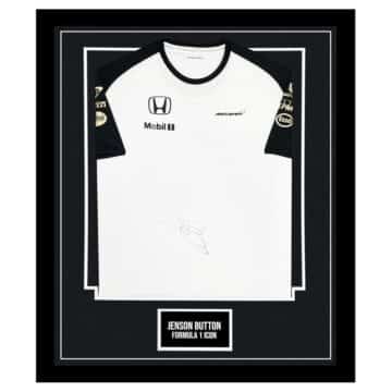 Jenson Button Signed Framed Shirt - Formula One Autograph