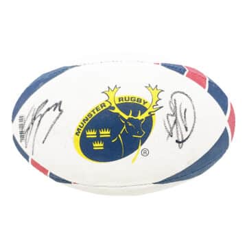 Munster Signed Rugby Ball 5 Signatures - Pro 14 Autograph