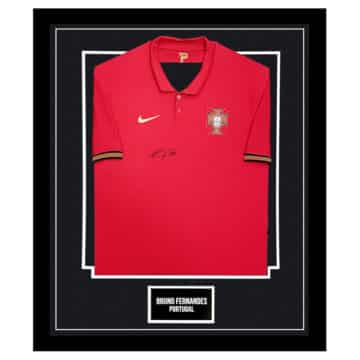 Signed Bruno Fernandes Framed Shirt – Portugal Icon