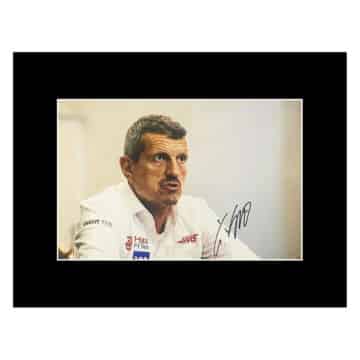 Signed Guenther Steiner Photo Display - 16x12 F1 Icon Autograph