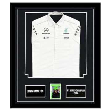 Signed Lewis Hamilton Framed Display Shirt - F1 World Champion 2017