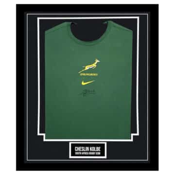 Cheslin Kolbe Signed Framed Shirt - South Africa Rugby Icon