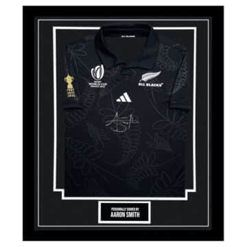 Framed Aaron Smith Signed Shirt - New Zealand All Blacks Autograph