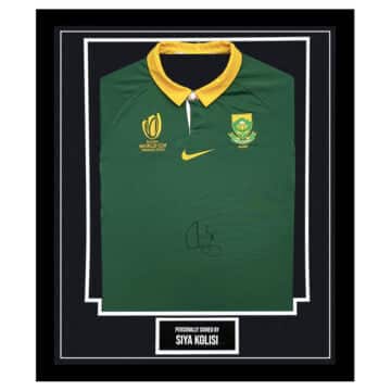Framed Siya Kolisi Signed Shirt - South Africa Rugby Autograph