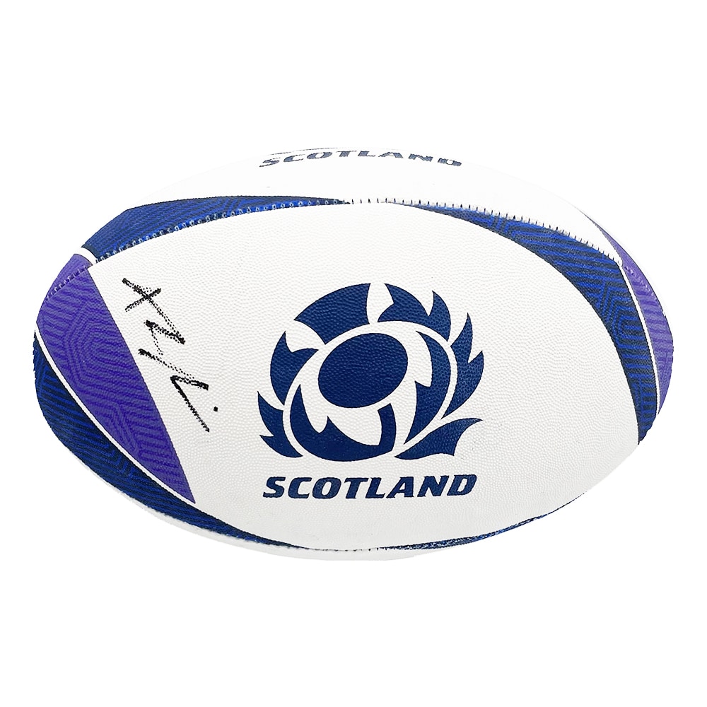 Signed Ali Price Ball - Scotland Rugby Icon Autograph