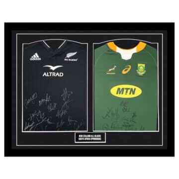 Signed All Blacks & Springboks Framed Duo Shirts - Squad Autograph