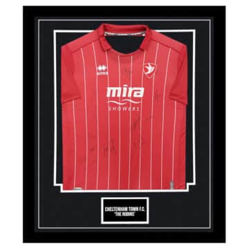 Signed Cheltenham Town FC 'The Robins' Framed Shirt - League One Squad 2023