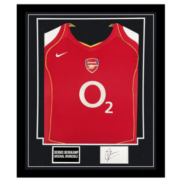 Signed Dennis Bergkamp Framed Display Shirt - Arsenal Invincible Icon