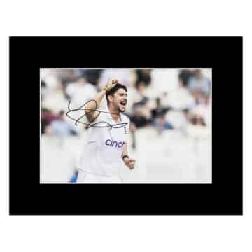 Signed Josh Tongue Photo Display 16x12 - England Cricket Icon