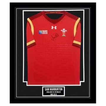 Signed Sam Warburton Framed Shirt - England vs Wales RWC 2015