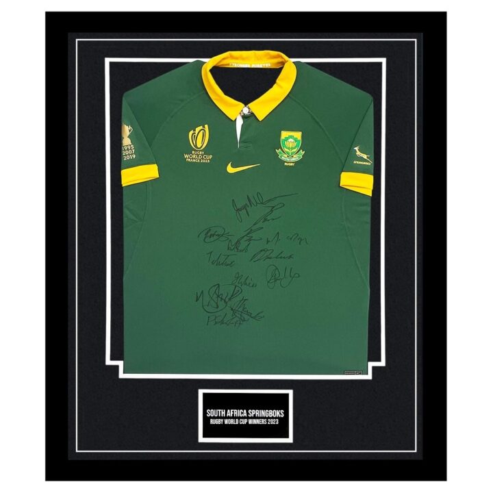 Signed South Africa Framed Shirt - Rugby World Cup Winners 2023