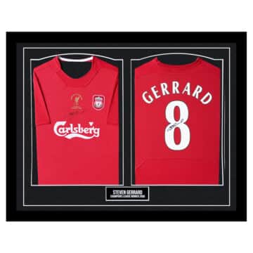 Signed Steven Gerrard Framed Shirts - Champions League Winner 2005