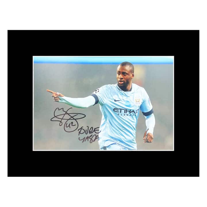 Signed Yaya Toure Photo Display - 16x12 Manchester City Icon Autograph