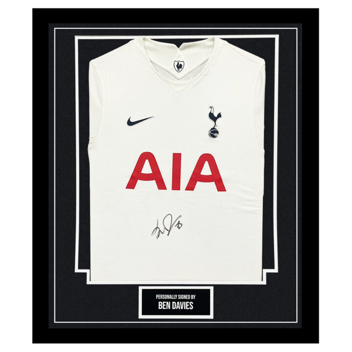 Framed Ben Davies Signed Shirt - Tottenham Hotspur Autograph