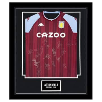 Signed Aston Villa Football Club Framed Shirt - Premier League Squad Autograph