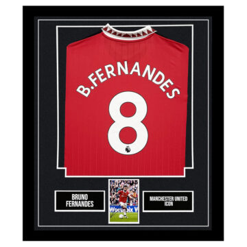 Signed Bruno Fernandes Framed Display Shirt - Manchester United Icon