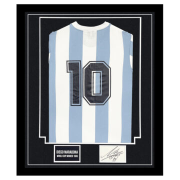 Signed Diego Maradona Framed Display Shirt - World Cup Winner 1986