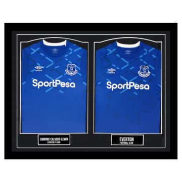 Signed Dominic Calvert-Lewin Framed Duo Shirts - Everton FC Autograph