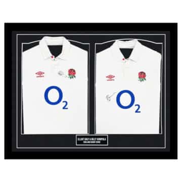 Signed Elliot Daly & Billy Vunipola Framed Duo Shirts - England Rugby Icons