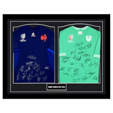 Signed France & Ireland Framed Duo Shirts - Rugby World Cup 2023