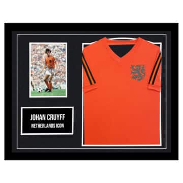 Signed Johan Cruyff Framed Display Shirt - Netherlands Icon Shirt
