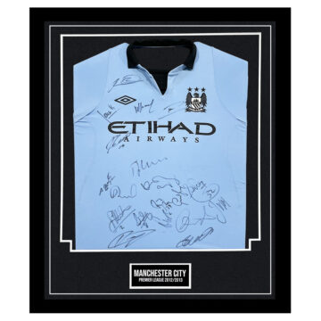 Signed Manchester City Framed Shirt - Premier League Squad 201213