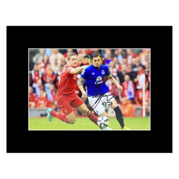 Signed Muhamed Besic Photo Display - 16x12 Everton Icon