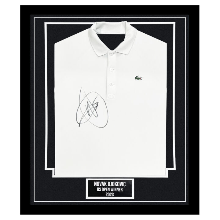 Signed Novak Djokovic Framed Shirt - US Open Winner 2023