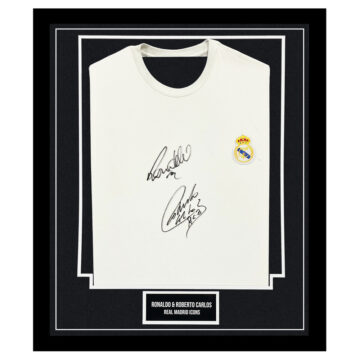 Signed Ronaldo & Roberto Carlos Framed Shirt - Real Madrid Icons