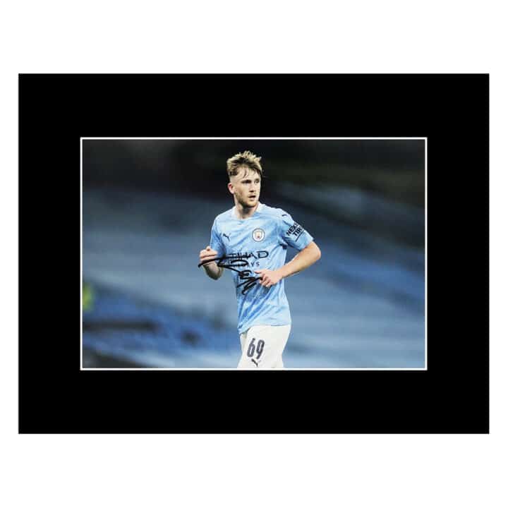 Signed Tommy Doyle Photo Display 16x12 - Manchester City Icon