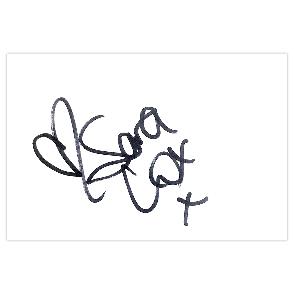 Signed Sara Cox White Card - TV Autograph