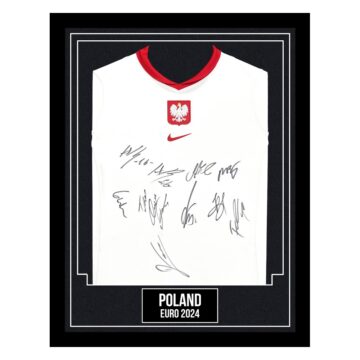 Poland Signed Framed Shirt - Euro 2024 Squad Autograph