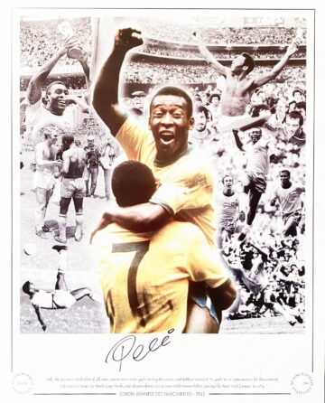 Signed Pele Poster Photo 18x12 - World Cup Winner 1970